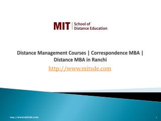 Distance Management Courses | Correspondence MBA | Distance MBA in Ranchi
