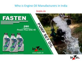 Who is Engine Oil Manufacturers in India