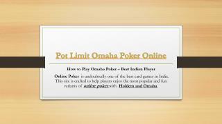 Pot Limit Omaha Poker Online