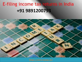 What is E-filing income tax return in India 09891200793?