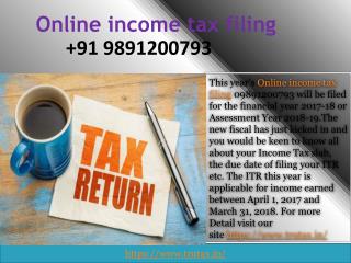 Online income tax filing 09891200793 FY 2018-19