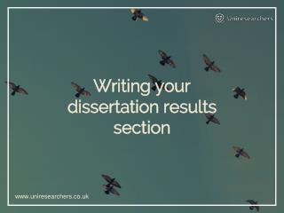 Writing your dissertation results section
