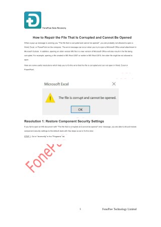 â€‹How to Repair the File That Is Corrupted and Cannot Be Opened