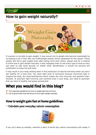 How to gain weight naturally