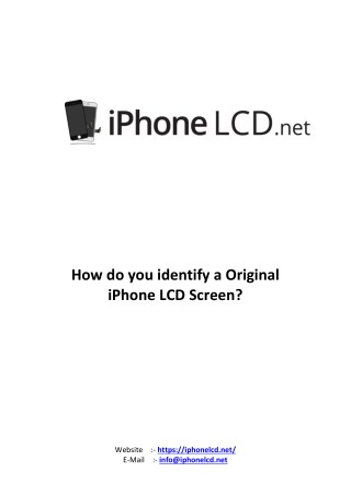 How do you identify a Original iPhone LCD Screen?