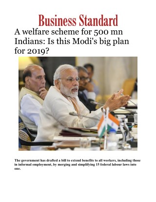 A welfare scheme for 500 mn Indians: Is this Modi's big plan for 2019?Â 