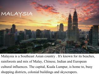 Malaysia Tourist Visa, Places and Documents Required