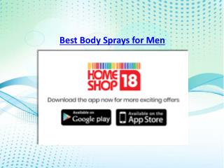 Shop Online for Best Body Sprays for Men