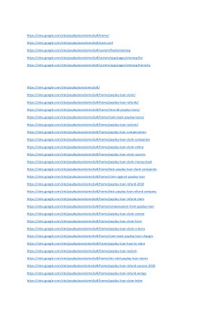 Payday Loan Claims URL's