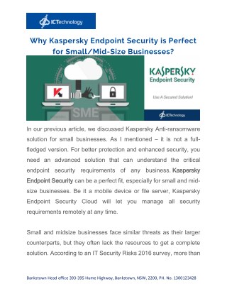 Why Kaspersky Endpoint Security is Perfect for Mid-Size Businesses?
