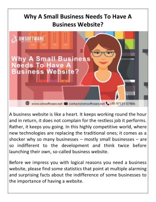 Why A Small Business Needs To Have A Business Website?
