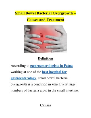 Small Bowel Bacterial Overgrowth â€“ Causes and Treatment