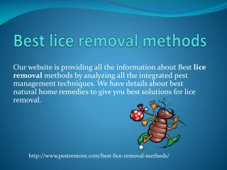 BEST LICE REMOVAL METHODS