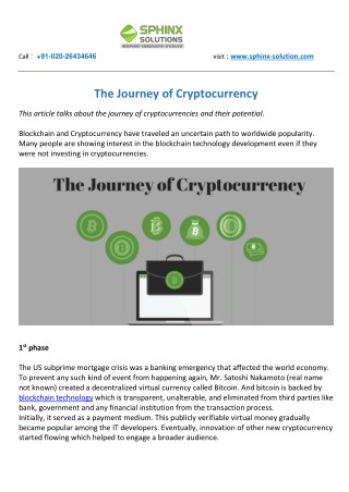 The Journey of Cryptocurrency