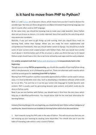 Is it hard to move from php to python