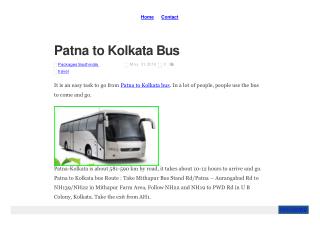 Kolkata to Patna Bus Service