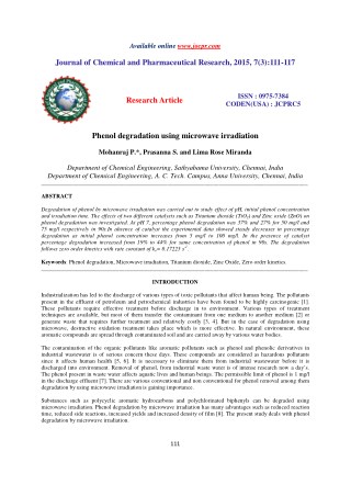 Phenol degradation using microwave irradiation
