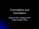 Connotation and Denotation