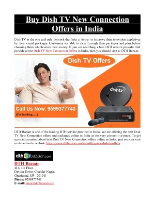 Buy Dish TV New Connection Offers in India