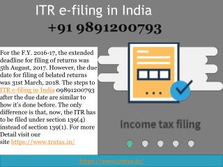 How to ITR e-filing in India 09891200793 after Due Date?