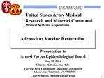 Adenovirus Vaccine Restoration