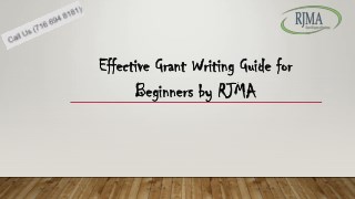 Effective Grant Writing Guide for Beginners by RJMA