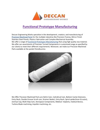 Functional Prototype Manufacturing