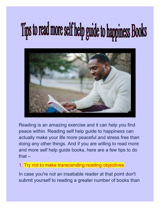 Tips to read more self help guide to happiness Books