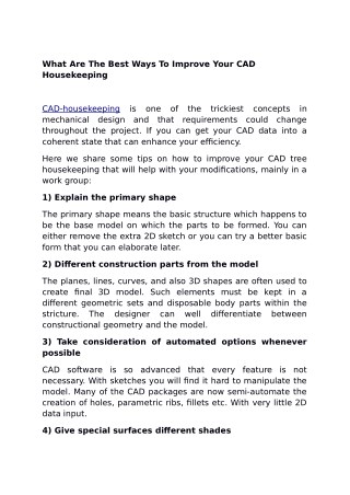 What Are The Best Ways To Improve Your CAD Housekeeping