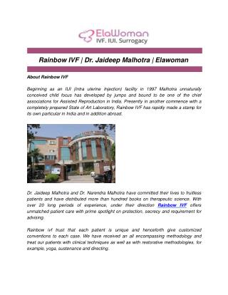 Rainbow IVF | Dr. Jaideep Malhotra | Elawoman