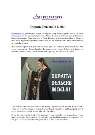 Dupatta Dealers In Delhi