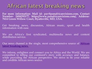 African latest breaking news