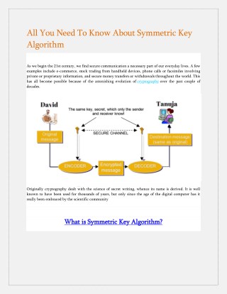 What is Symmetric Key Algorithm?
