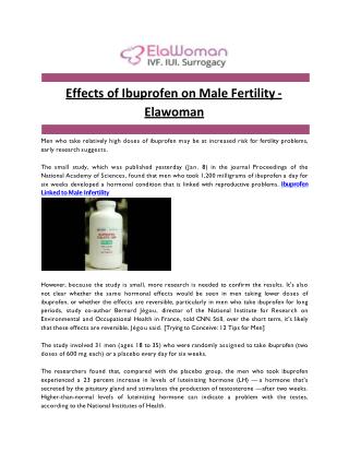 Effects of Ibuprofen on Male Fertility - Elawoman