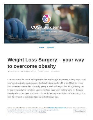 Weight Loss Surgery â€“ your way to overcome obesity