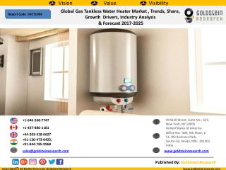 Global Gas Tankless Water HeaterÂ MarketÂ , Trends, Share, Growth Drivers, Industry Analysis & Forecast 2017-2025