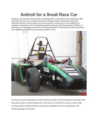 Antiroll for a Small Race Car