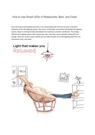 How to Use Smart LEDs in Restaurants, Bars, and Clubs