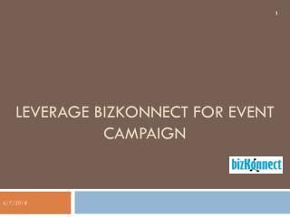 Maximize returns from the Event and Conferences leveraging BizKonnect