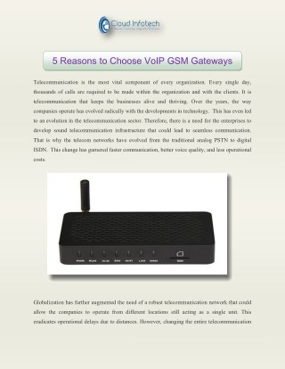 5 Reasons to Choose VoIP GSM Gateways