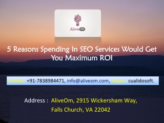 5 Reasons Spending In SEO Services Would Get You Maximum ROI