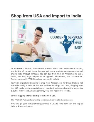 Buy from USA and Import to India