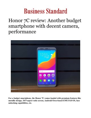 Honor 7C review: Another budget smartphone with decent camera, performance