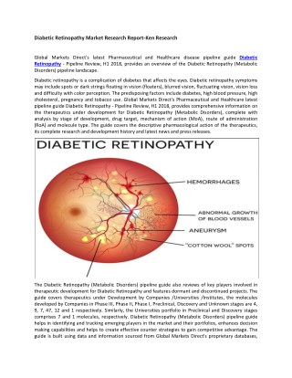 Diabetic Retinopathy Market Size-Ken Research