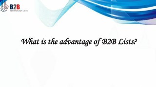 B2B Lists - B2B Mailing Lists - B2B Marketing List - B2B Technology Lists