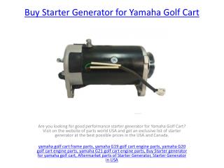 Yamaha Golf Cart Starter Generator