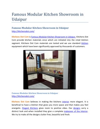 Famous Modular Kitchen Showroom in Udaipur