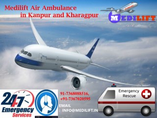 Hi-Tech and Advanced Emergency Medical ICU Equipped Air Ambulance in Kanpur and Kharagpur