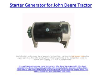 Starter Generator for John Deere Utility Vehicle