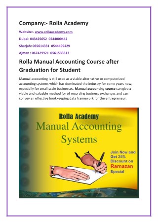 Rolla Manual Accounting Course after Graduation